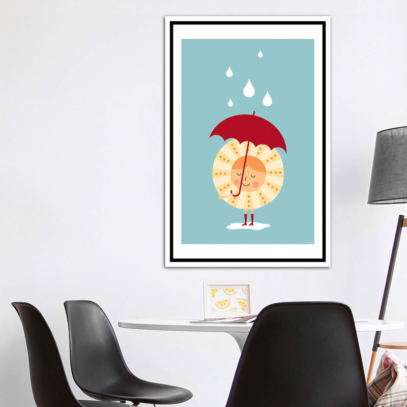 Soleil sous la pluie - impression, H 60 po x l 40po x P 1,5 po, Toile blanche encadrée, Pas de tapis