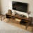 78.74" Media Console with Decorative Relief-Pattern Doors, Extra-Long TV Stand with Flexible Storage, Warm Walnut