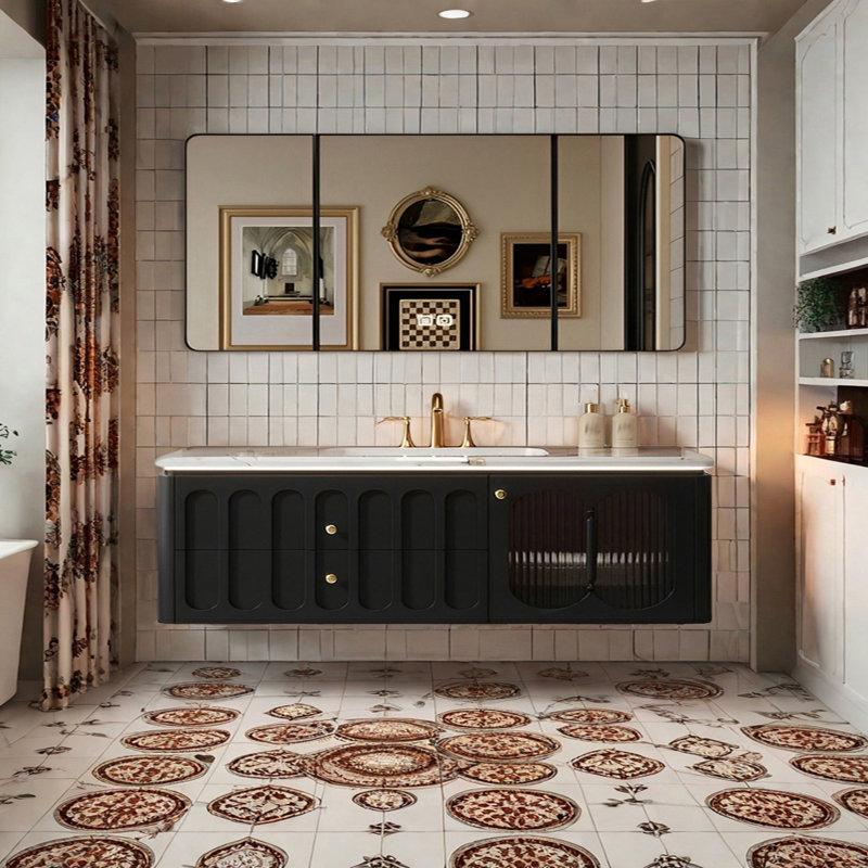 American modern style bathroom cabinet, 63"