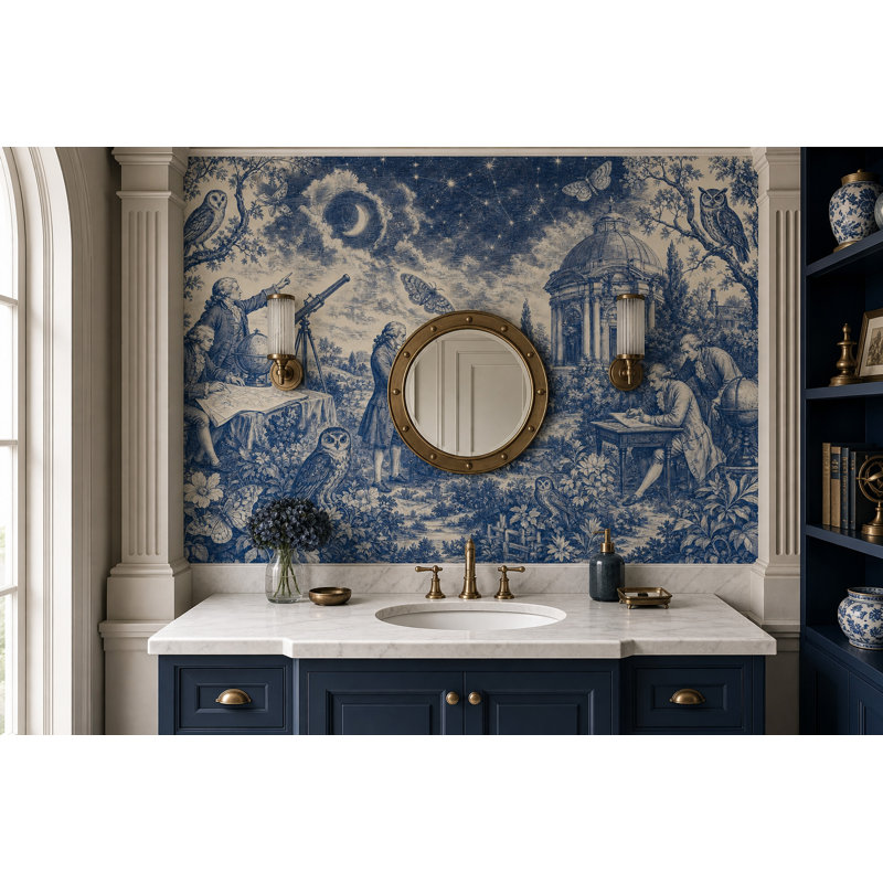 Papier peint bleu Toile bleu ciel astronomique, 160 po x 108 po, Non-Woven Nonpasted
