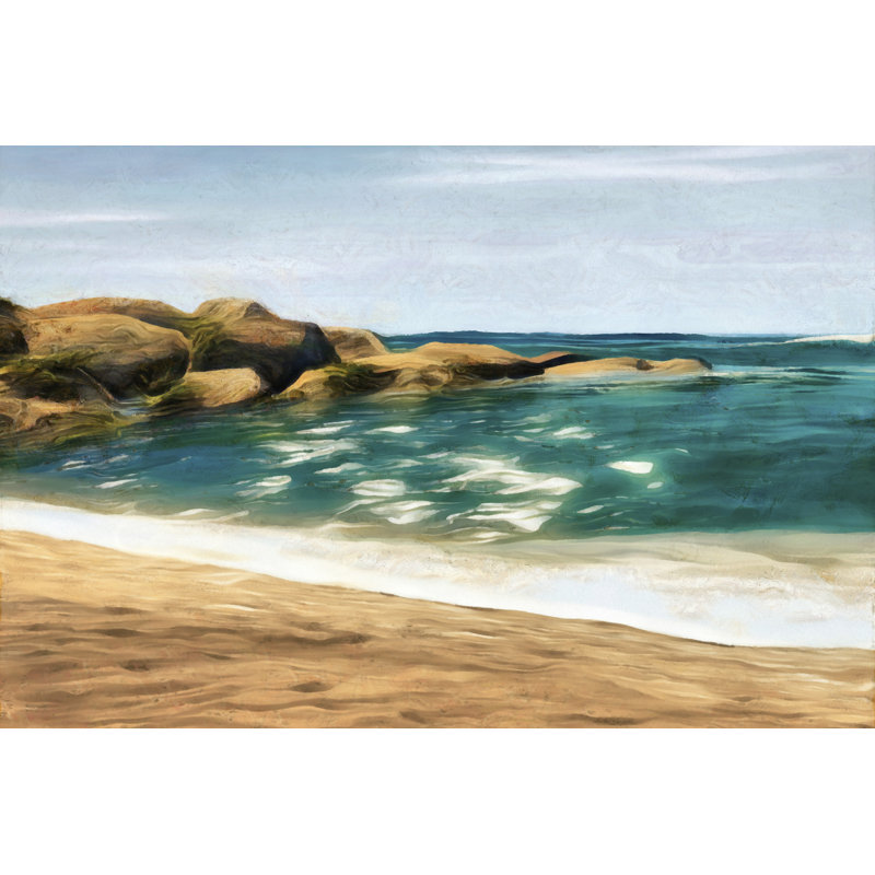 Ocean Rocks II by Alonzo Saunders - Painting on Canvas, 61cm H x 91cm W, Wrapped Canvas