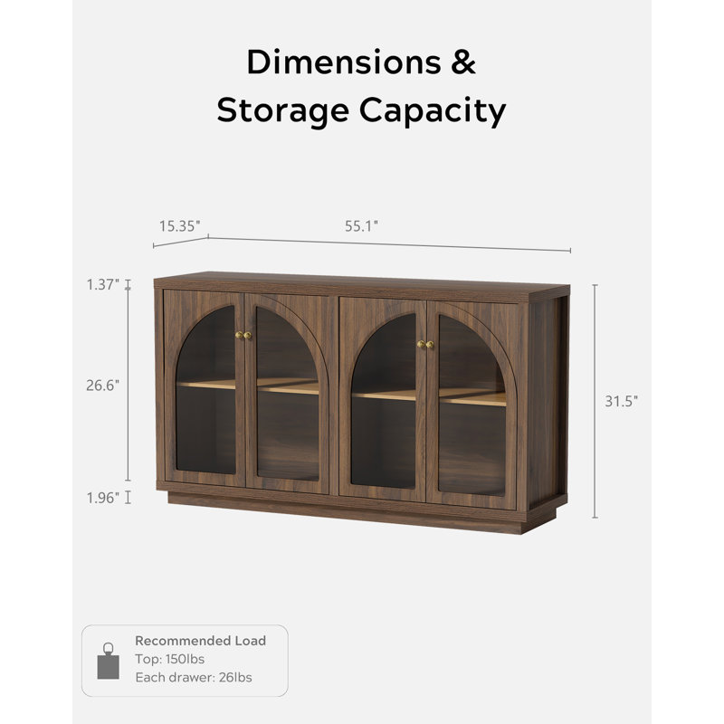 Armoire de rangement en acrylique 4 portes, Brown