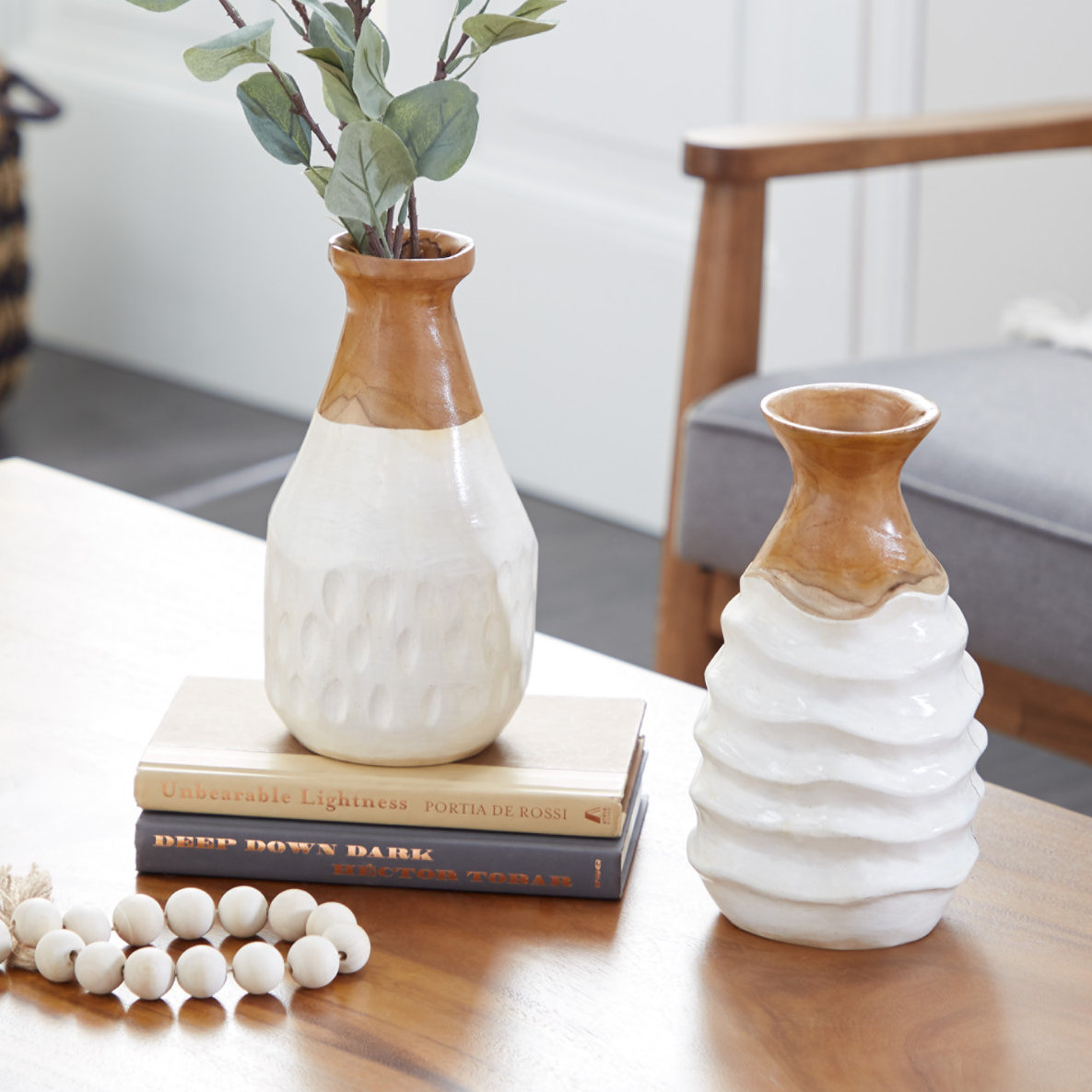 Caracas 9.9'' Handmade Solid Wood Table Vase