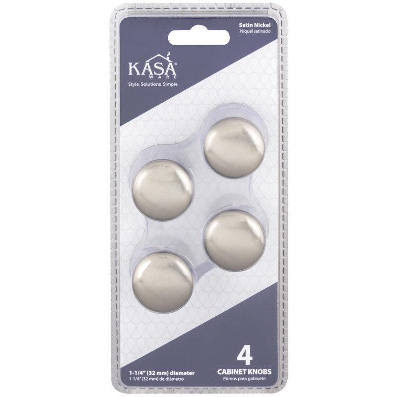 1 1/4" Diameter Mushroom Knob Multipack, Satin Nickel