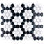 Metro 1" Hex Matte White with Black Honeycomb 10-1/4" x 11-7/8" Porcelain Mosaic Tile