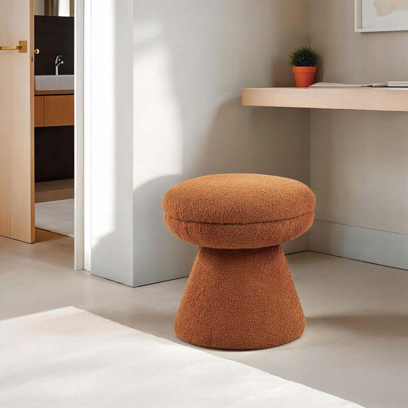 Tabouret d'appoint rond à piédestal en tissu