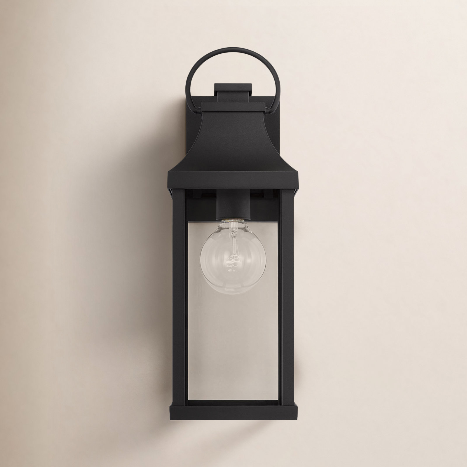Single Light Outdoor Wall Light, Black