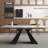 Modern Extendable Sintered Stone Dining Table With 8 Boucle Upholstered Chairs Set-120138418
