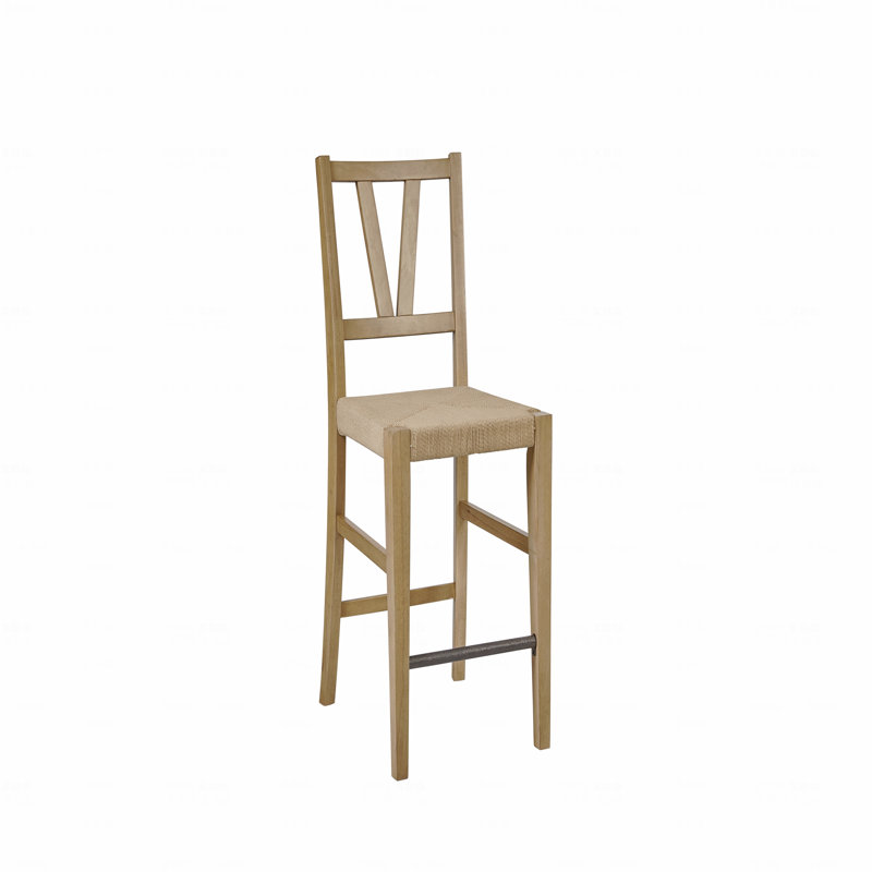 Fauteuil à hauteur de comptoir à lattes, Tanné