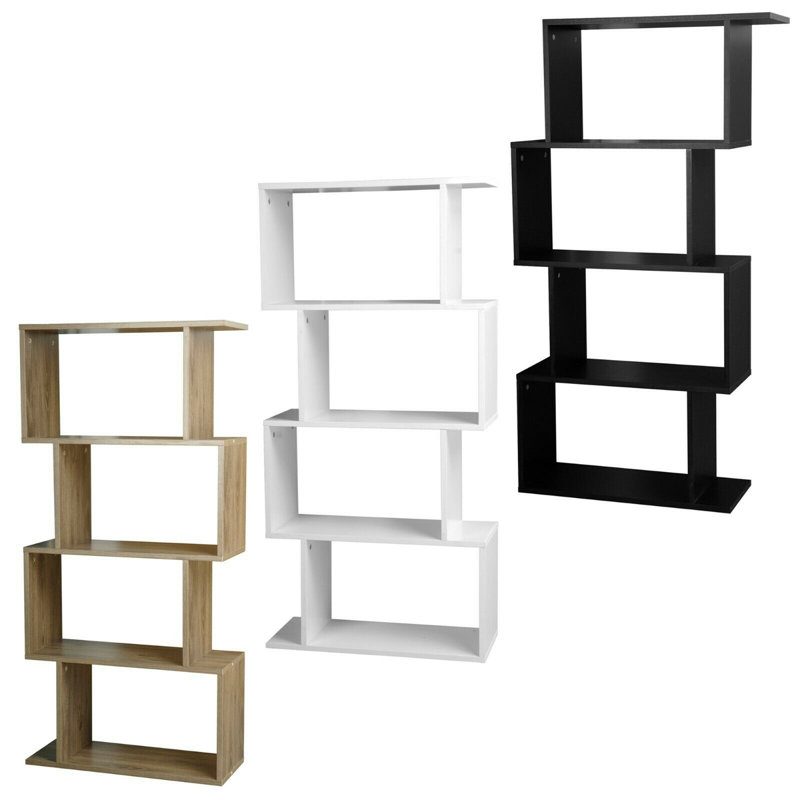 Tashia 127.5cm H x 60cm W Geometric Bookcase, White