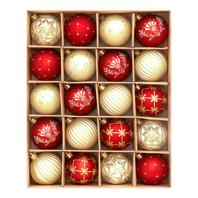 20 PCS Christmas Balls Ornaments, 2.36-Inch Hanging Balls, Shatterproof Plastic Decorative Hanging Ornaments