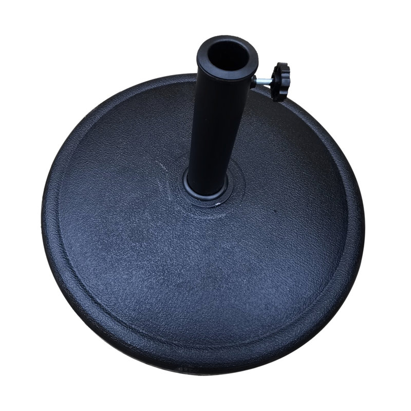 42 Pound Round Resin Umbrella Base - Rust-, Secure Attachment, Elegant Patio Decoration, Compatible With Different Umbrellas, , Protected Rust- Construction, Attachment Feature, Surface