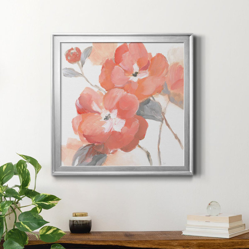 Coral Fantasy II - peinture sur toile encadrée, Argent, H 17,5 po x l 17,5 po x P 1,5 po