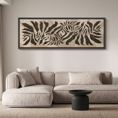 Motif de feuillage botanique abstrait dans la nature, impression sur toile encadrée
