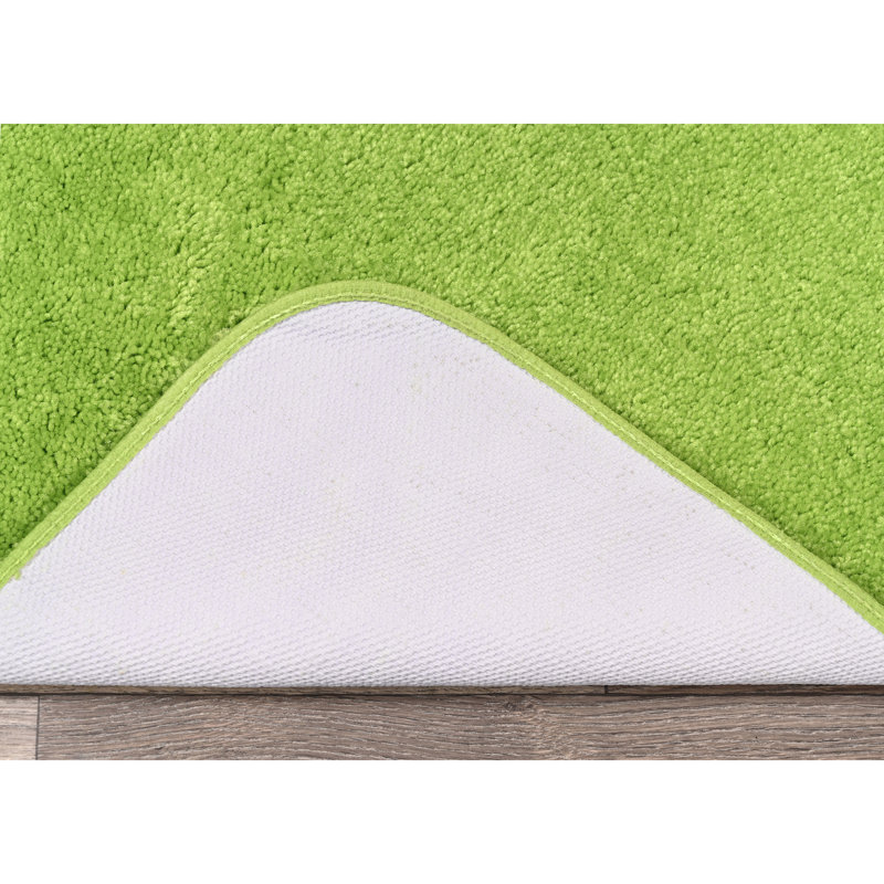 Mccluney Traditional Nylon Bath Rug with Non-Slip Backing, Lime-Aid