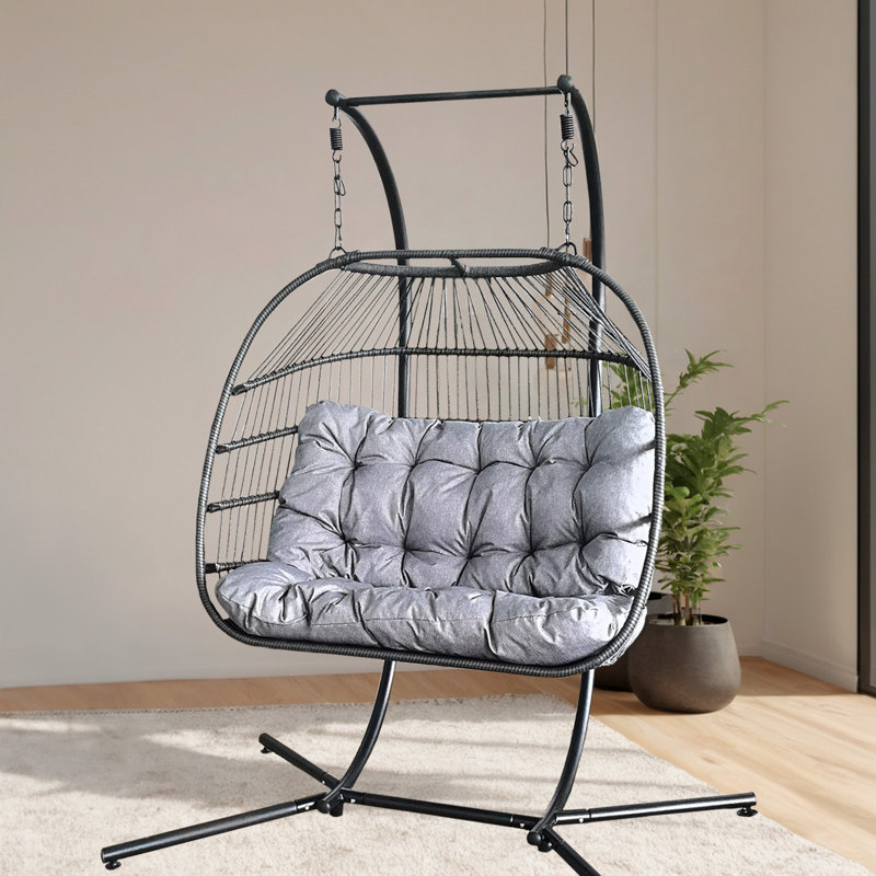 Bradham 180 Person Porch Swing, Black