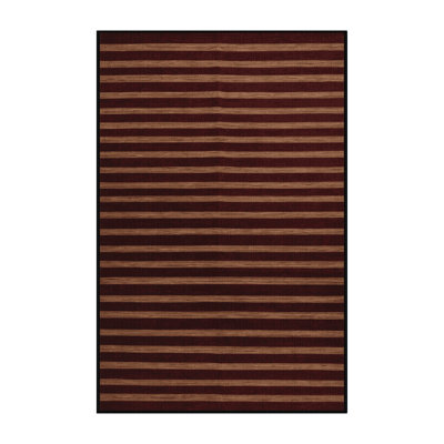 Tapis noir à rayures horizontales lavable à la machine