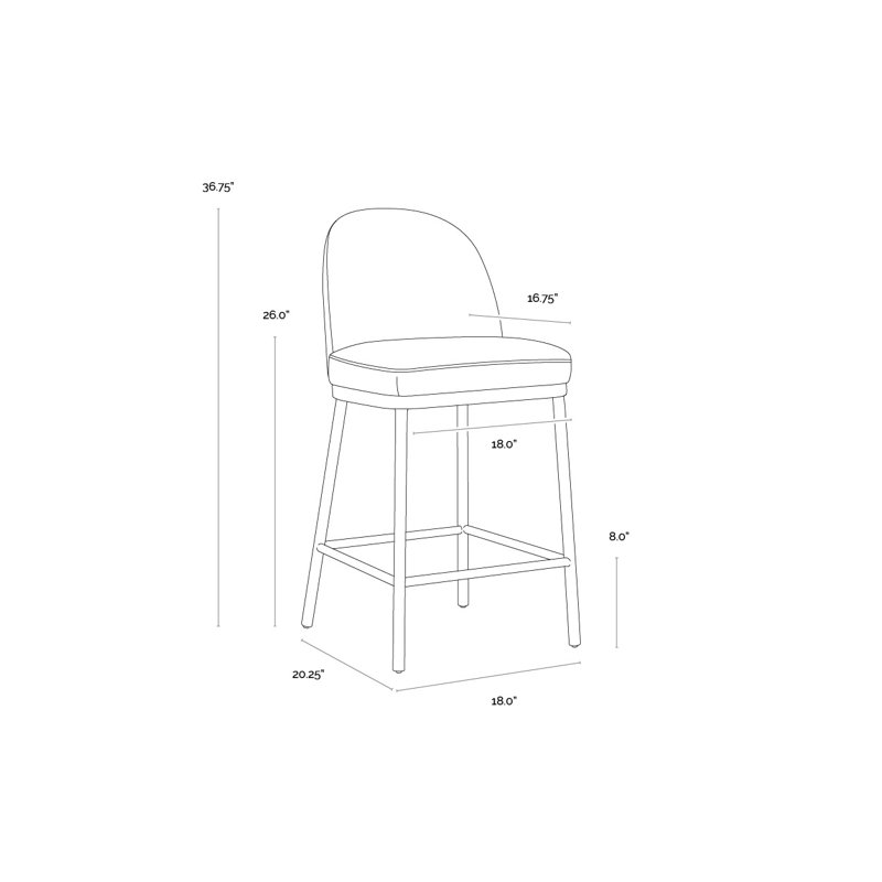 Hamlett Upholstered Stool with Metal Frame, Counter Stool (26" Seat Height)