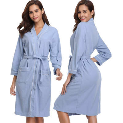 Robart Waffle Above Knee Bathrobe
