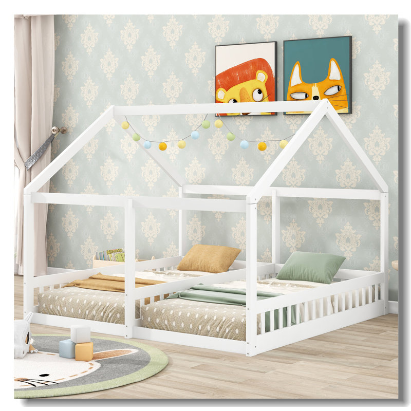 Lits plateforme simple, Blanc / Blanc