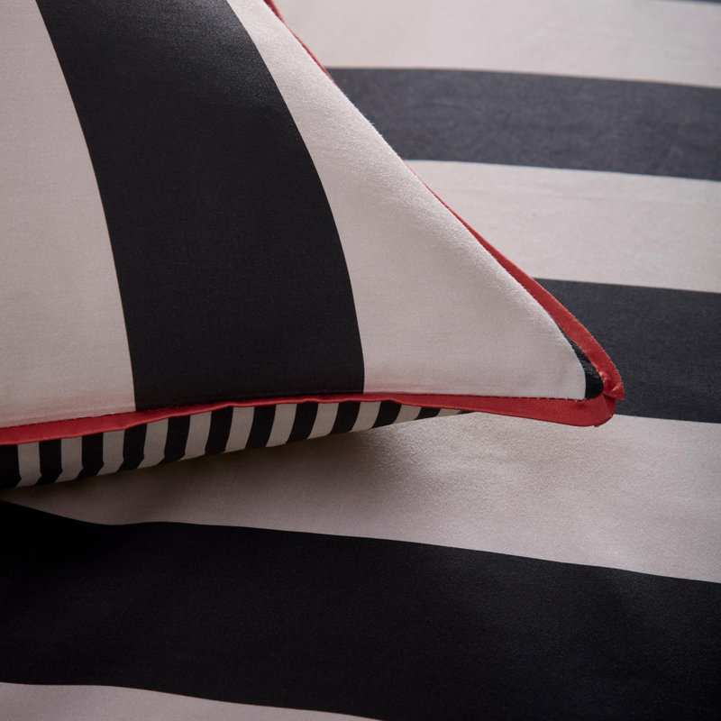 Laurence Llewelyn-Bowen Festivo Circus Stripe Duvet Cover Set Black, King Duvet Cover Set + 2 Pillowcases