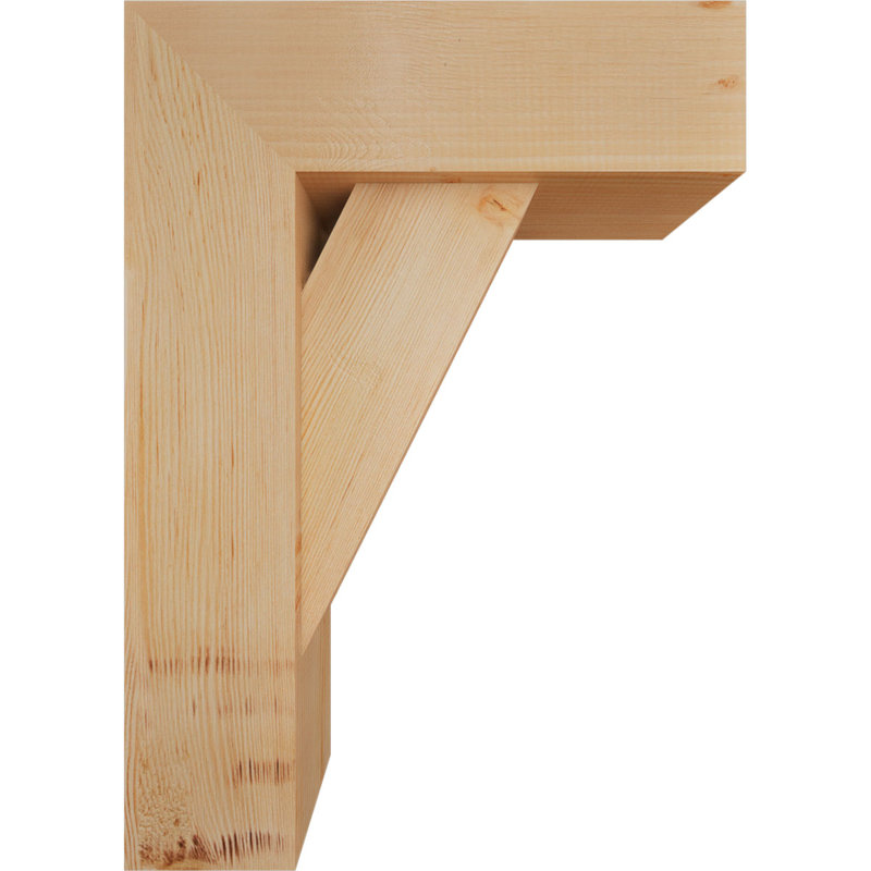 Traditional Block Bracket w/ Offset Brace, 28 x 20, 7 1/2"W Douglas Fir (Smooth)