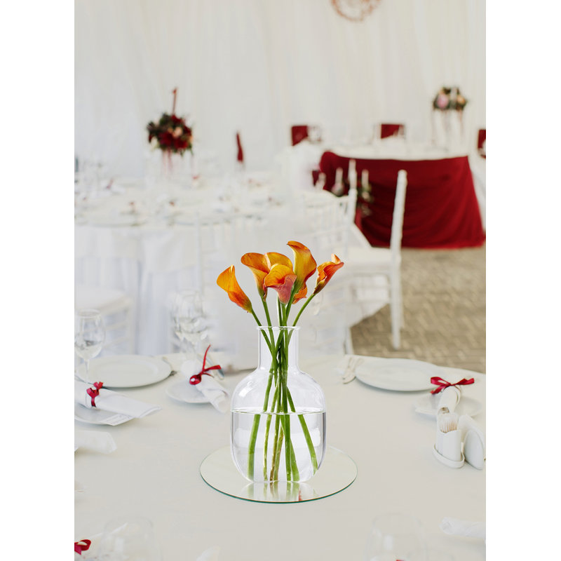Vase de table en verre transparent 9,25 "intérieur / extérieur