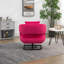 Chaise d'appoint rembourrée en tissu de velours texturé avec support en métal House Hold-1606769333