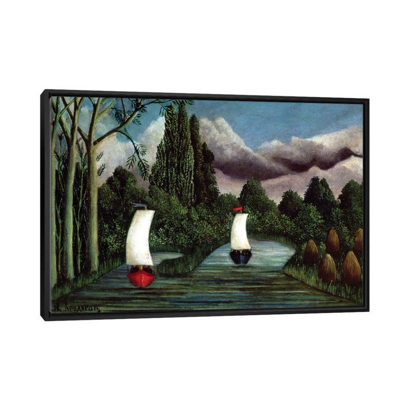 Modern & Contemporary, 32" H x 48" W x 1.5" D, Black Framed Canvas, No Mat