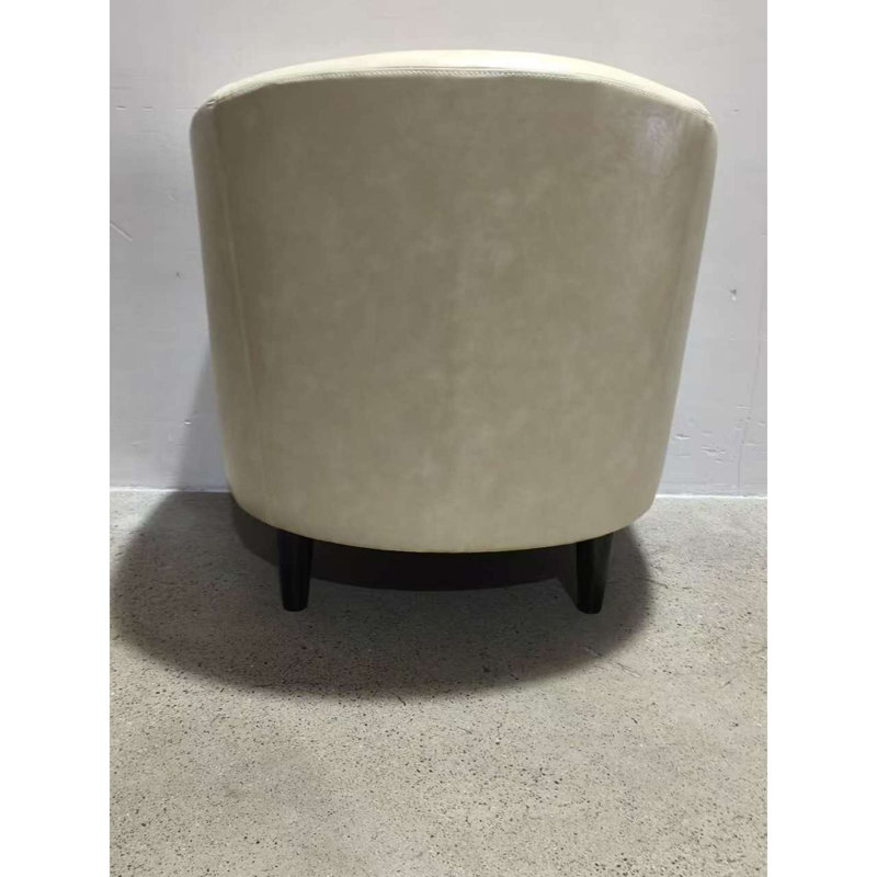 Fauteuil d'appoint demi-tonneau en similicuir avec repose-pieds