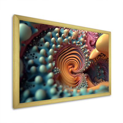 «3D Fractal Universe In Retro Pastel I», reproduction sur toile