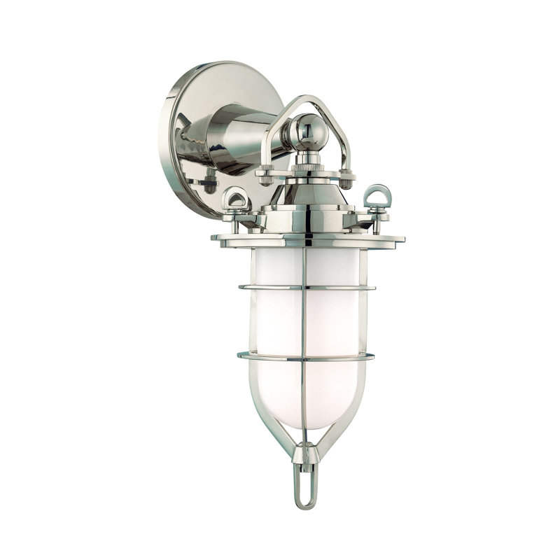 New Canaan Solid Brass Armed Sconce, Polished Nickel