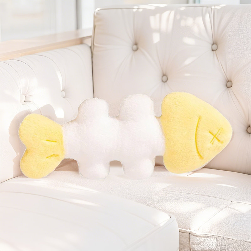 Coussin Fishbone, Jaune, H 20,5 po x l 9 po