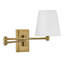 Applique murale à bras articulé réglable Janis avec abat-jour en lin blanc-931916403