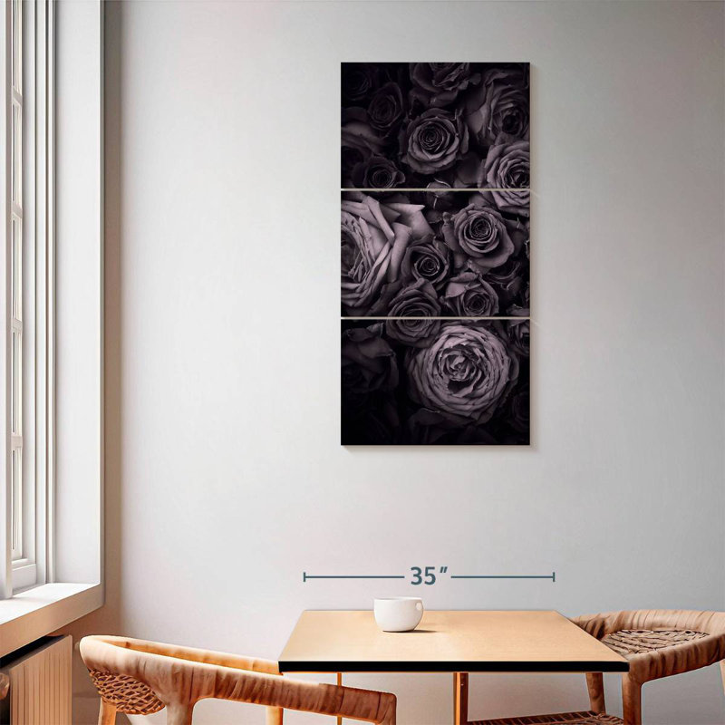 Roses fanées, H 62 po x l 30 po