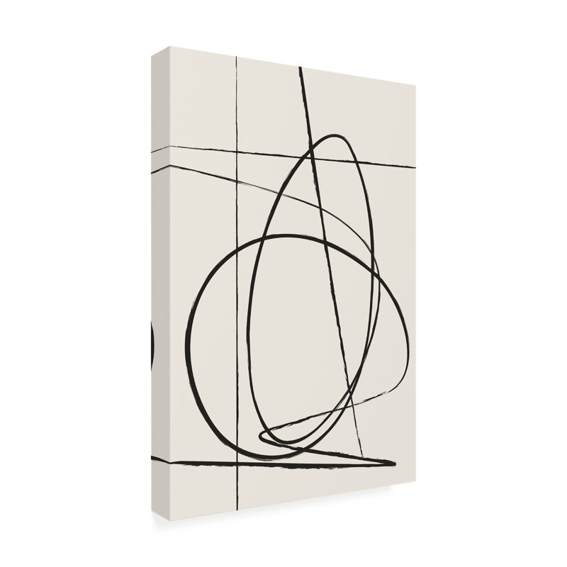 «Boline ligne beige sur toile» par Oju Design, H 24 po x l 16 po x P 2 po