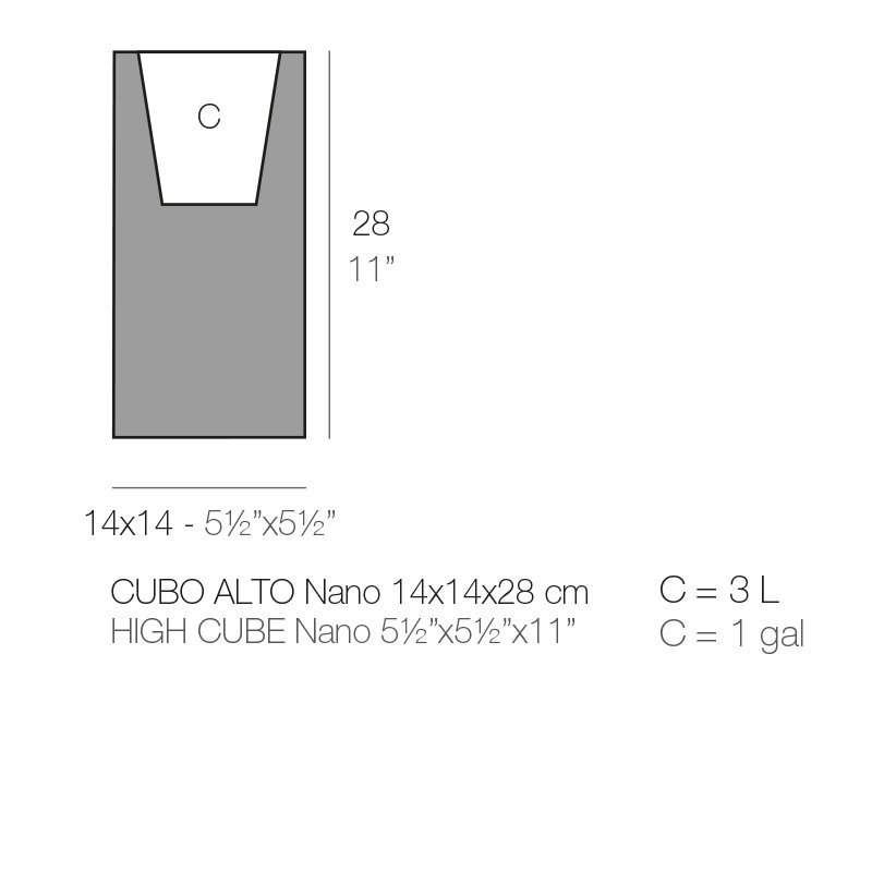Nano Resin Pot Planter, 11" H x 5.5" W x 5.5" D, Ice