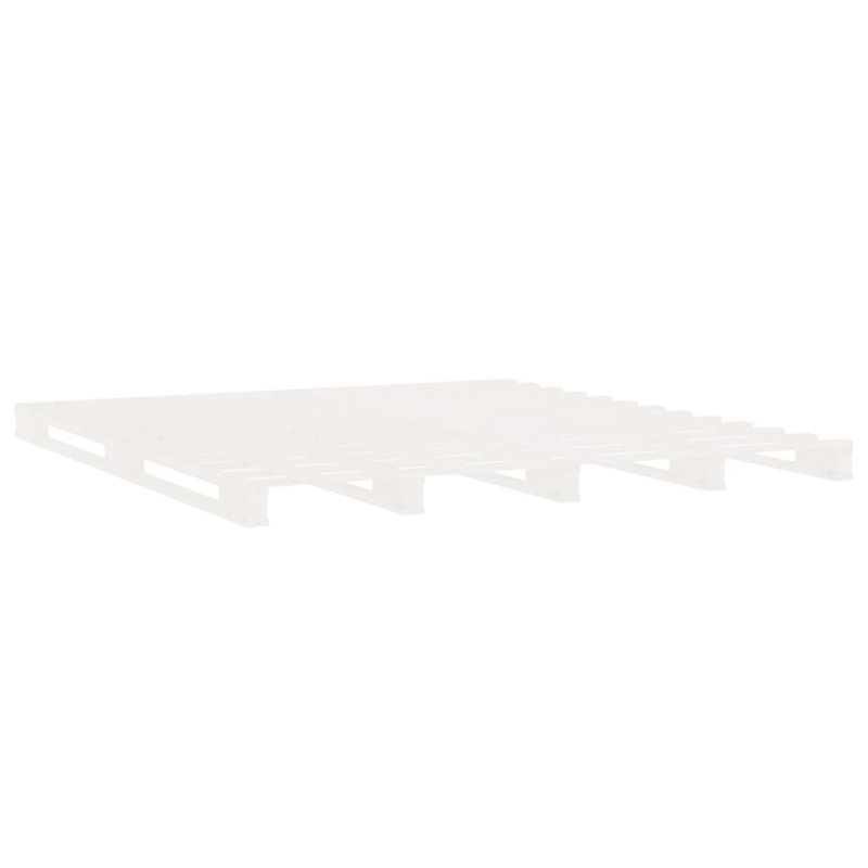 Bed Frame Solid Wood, white, European Kingsize (160 x 200cm)