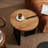 Retro Black Solid Wood Round Coffee Table