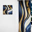 Abstrait géométrique vagues bleues et dorées V - Rideau moderne - Velours obscurcissant - 1 panneau-107830762