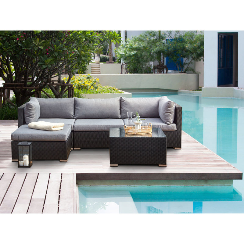 SANO Wicker 4 - Person Garden Lounge Set with Cushions