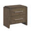 Table de chevet transitionnelle en noyer foncé à deux tiroirs en bois d'hévéa massif, profondeur de 26 po, largeur de 15,5 po, aucune table de chevet à finition assemblée requise pour la chambre à coucher, dimensions de 24,5 po