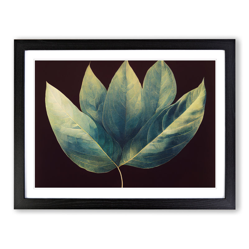 Innovative Leaf - Single Picture Frame Print, Black, 25cm H x 34cm W x 2cm D