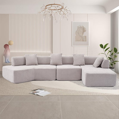 Modern L Shape Sectional Modular Sofa Couch with Chaise, Sleeper Sofa, Couch Sets For Living Room by Ivy Bronx