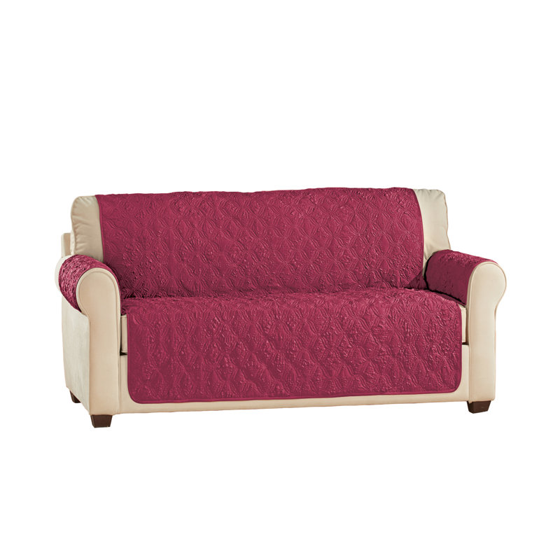 Housse de meuble matelassée à motif embossé Ogee, Polyester bourgogne