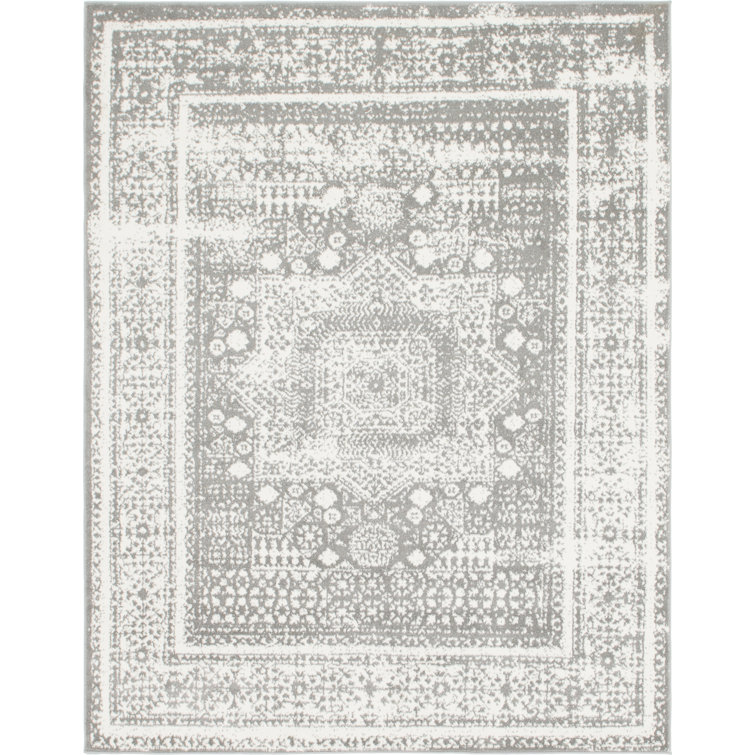 Tapis gris de style oriental Walmoor