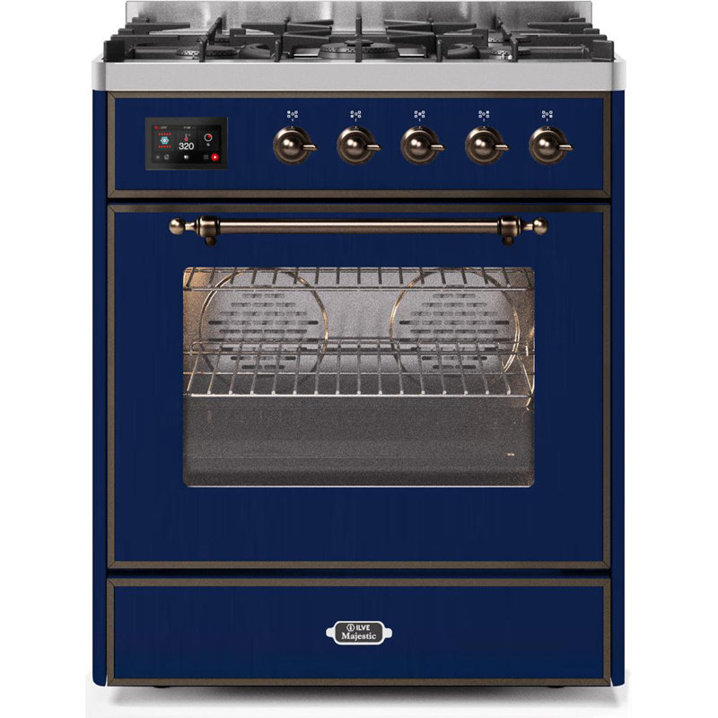 Majestic II 30" 2.3 cu. ft. Freestanding Dual Fuel Range, Midnight Blue/Bronze, Liquid Propane