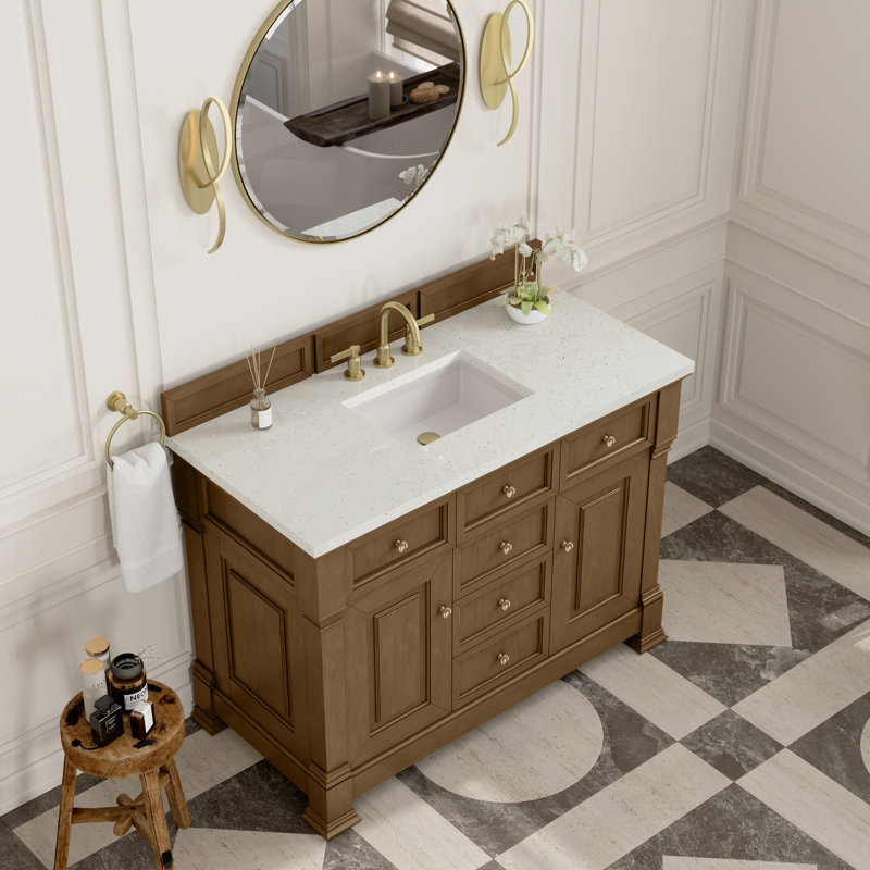 Brookfield 48'' W Single Vanity, Lime Delight, Honey Oak, Widespread