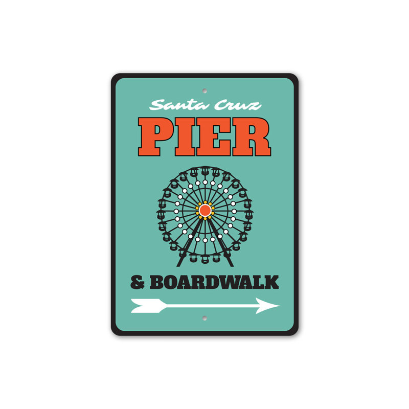Pier And Boardwalk Sign, 14" H x 10" W x 0.04" D