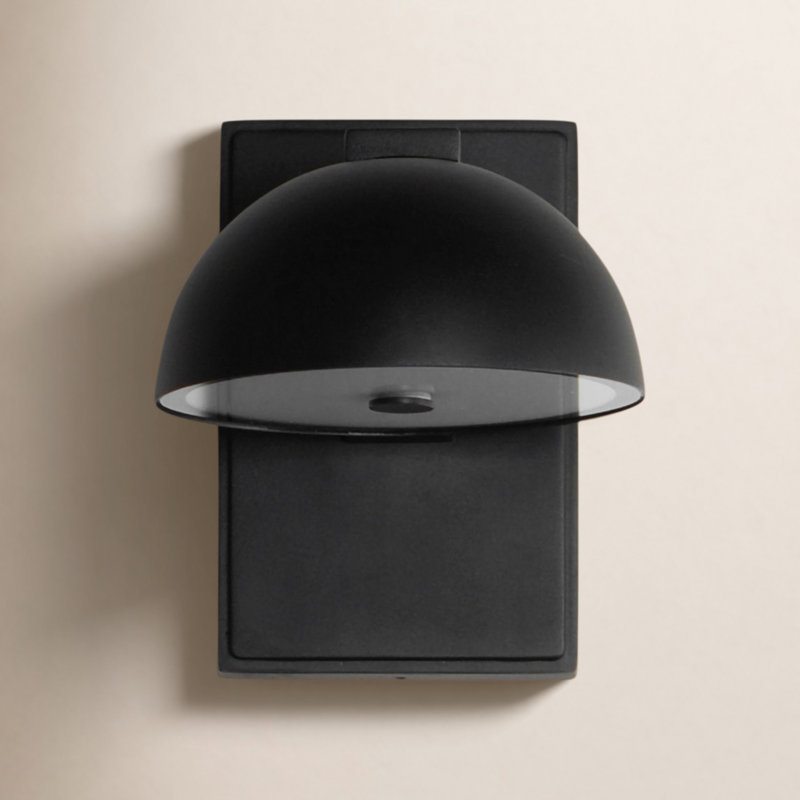 Dremann LED Wall Light, Black, 7" H x 6" W x 7.75" D